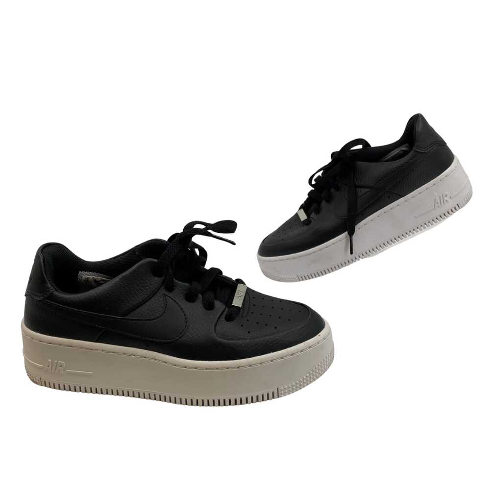 Nike Black Leather Platform Sneakers | Size 6.5